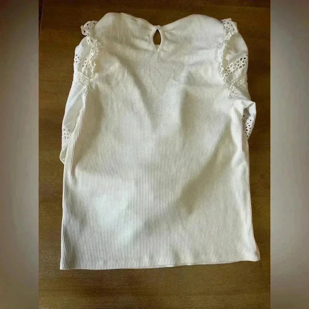 J Crew Ruffle Eyelet Top - Picture 8 of 10